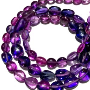 Extremely Gorgeous~~pinkish Purple Sapphire Smooth Nuggets Beads 8-10mm Blueish-pink Sapphire Corundum Nuggets Beads 20” Bio Sapphire Beads