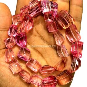 Pink Peach Padparadscha Sapphire Aaaa+ Quality~~juicy Light Pink Padparadscha Sapphire Nuggets Pink Sapphire Faceted Nuggets Wholesale Beads