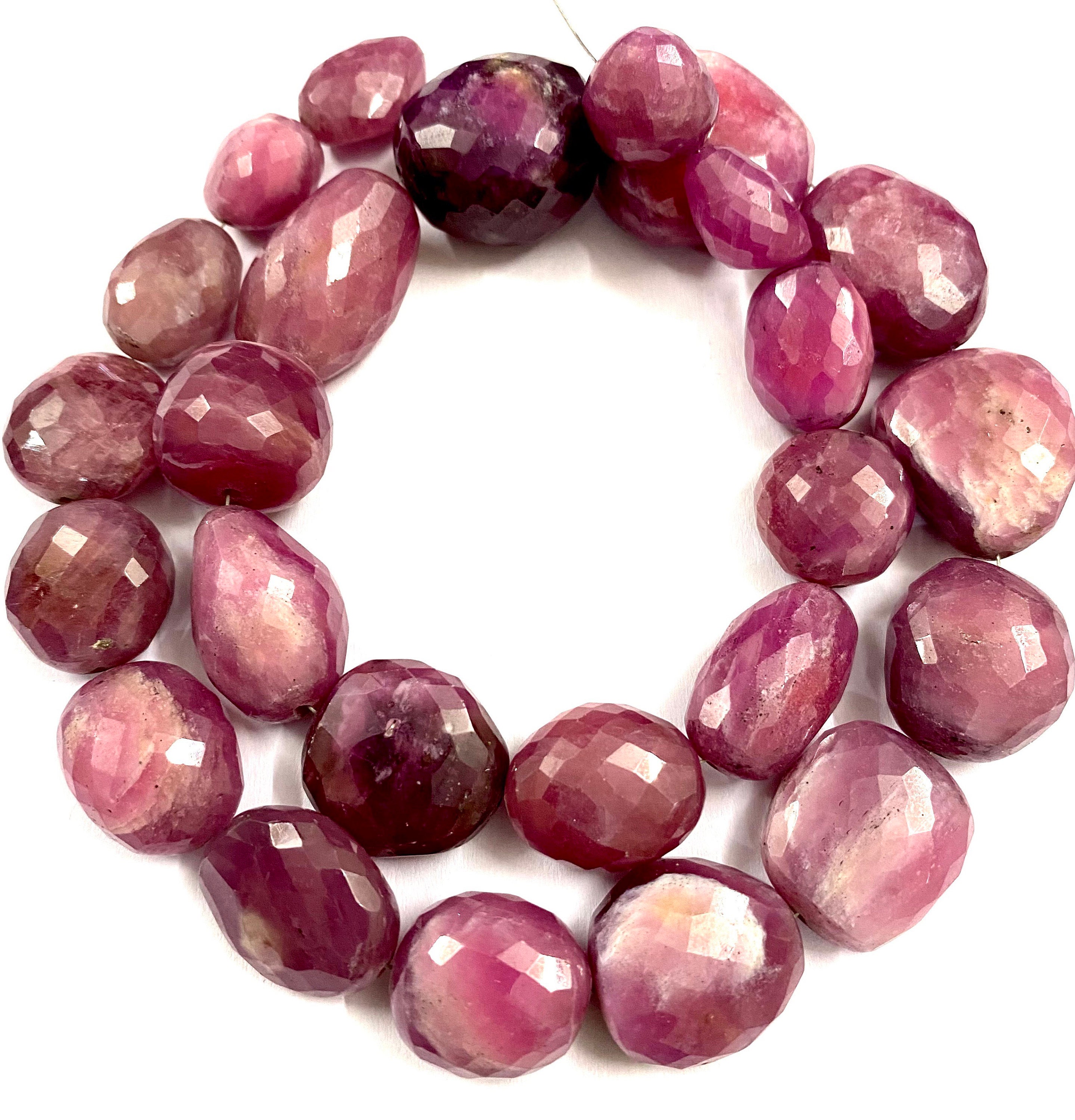 Rarest Beauty Pink Sapphire Faceted Nuggets Pink Sapphire Gemstone Beads Natural Bio Pink Sapphire Faceted Nugget Beads Wholesale Jewellers