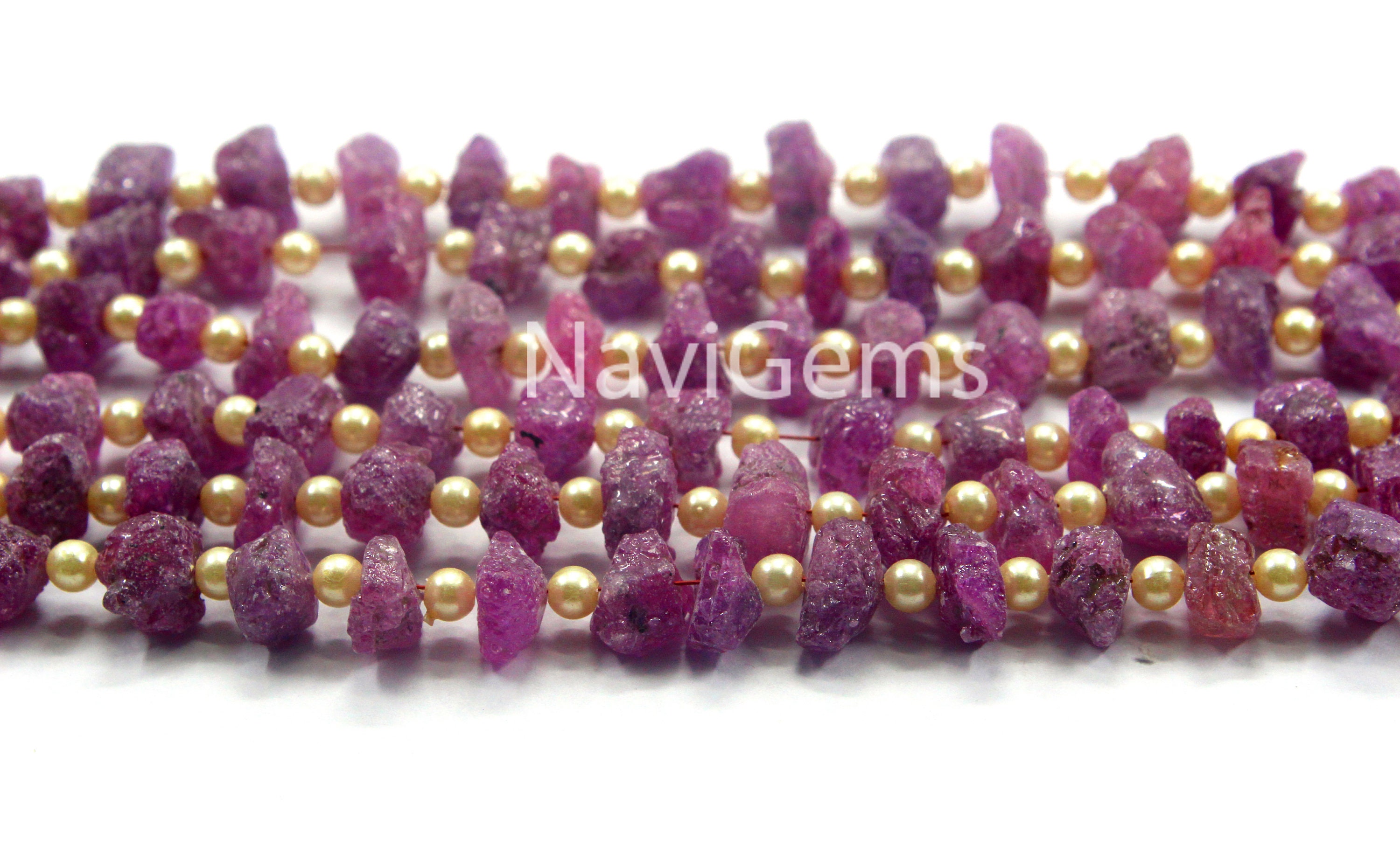 Pink Sapphire Rough Strand: Uneven Gemstone Beads (8-10mm)