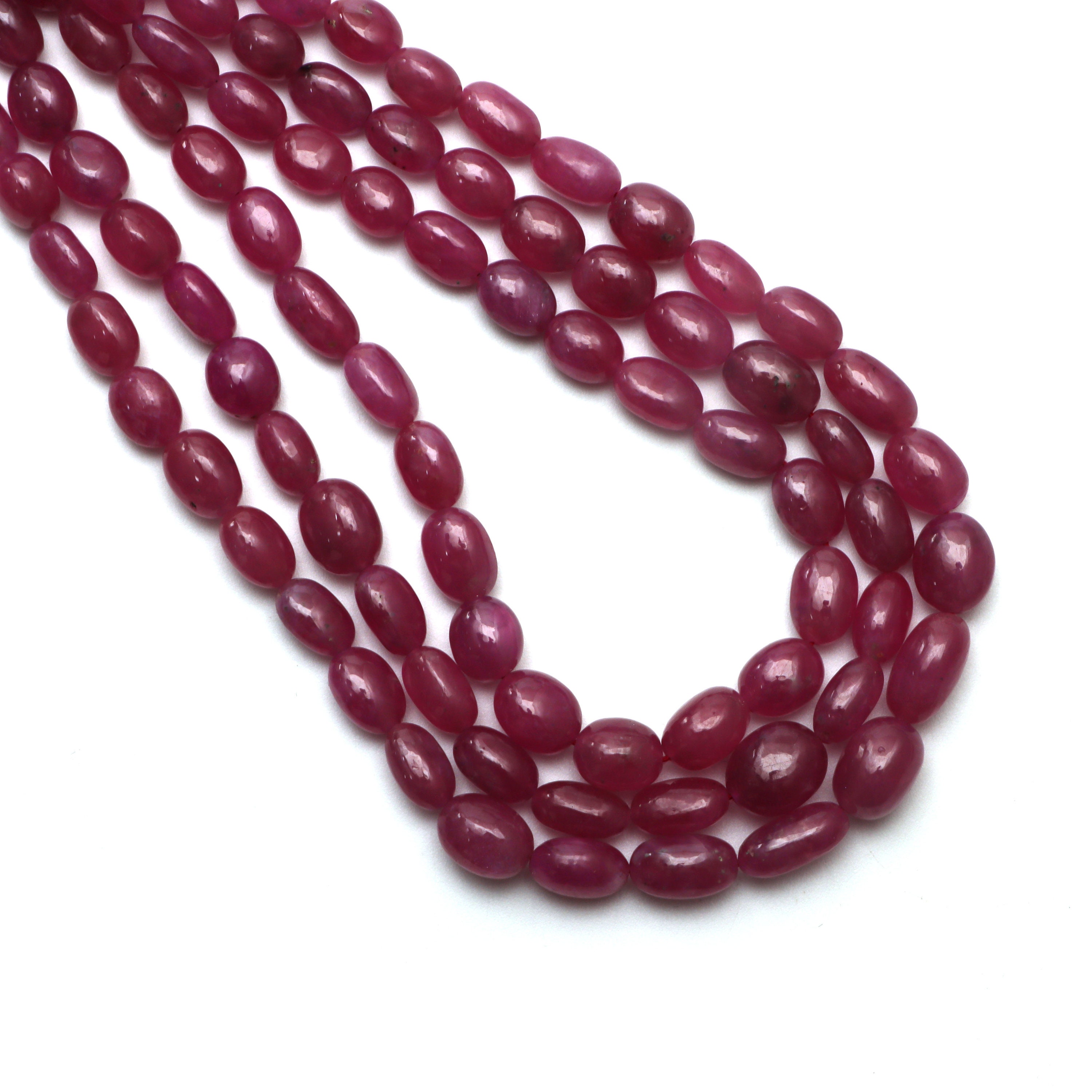 Pink Sapphire Smooth Tumble Beads, 4x6.5 Mm To 8.5x10 Mm, Sapphire Jewelry, Inner 21 Inches To Outer 23 Inches, Price 3 Strand Pink Sapphire Smooth Tumble Beads, 4x6.5 Mm To 8.5x10 Mm, Sapphire Jewelry, Inner 21 Inches To Outer 23 Inches, Price 3 Strand
