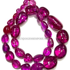 So RARE~~Rubellite Sapphire~~AAAA++ Pink Sapphire Rubellite Color Sapphire Smooth Nugget Bead Sapphire Polished Nugget 13” Sapphire Necklace