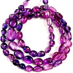 Superb Quality~aaa+ Pinkish-purple Sapphire Smooth Nugget Beads Purple-pink Sapphire Gemstone Beads Jewelry Bio Pink Sapphire Smooth Nuggets