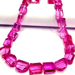 Very Gorgeous~~aaaa++ Pink Sapphire Faceted Nuggets Beads Laser Cut Pink Sapphire Gemstone Beads Wholesale Sapphire Tumbled Beads Jewellery