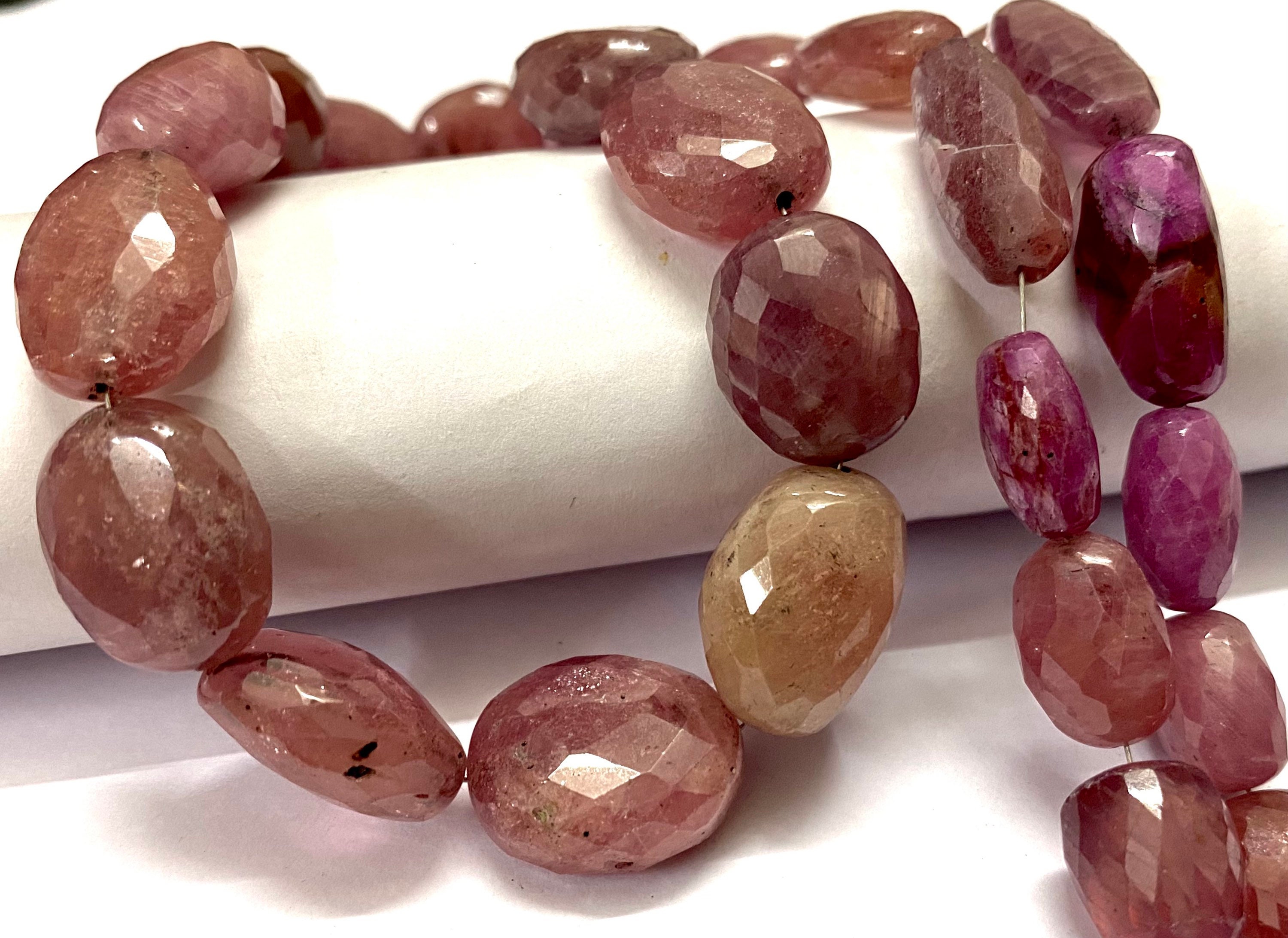 Very Rare Bio Pink Sapphire Gemstone Beads Natural Pink Sapphire Faceted Nuggets Wonder Pink Sapphire Nuggets Beads Pink Color Sapphire Bead
