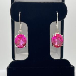 10ctw Oval Cut Pink Sapphire Earrings In 10k Or 14k Gold 10ctw Oval Cut Pink Sapphire Earrings In 10k Or 14k Gold