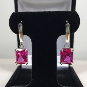 8ctw Emerald Cut Pink Sapphire Earrings Drop Dangle Leverback Trending Jewelry Gift Pink Stone 8ctw Emerald Cut Pink Sapphire Earrings Drop Dangle Leverback Trending Jewelry Gift Pink Stone