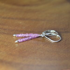 Dainty Pink Sapphire Earrings In Sterling Silver // Minimalist Sapphire // September Birthstone // 5th, 45th Anniversary // Natural Sapphire Dainty Pink Sapphire Earrings In Sterling Silver // Minimalist Sapphire // September Birthstone // 5th, 45th Anniversary // Natural Sapphire
