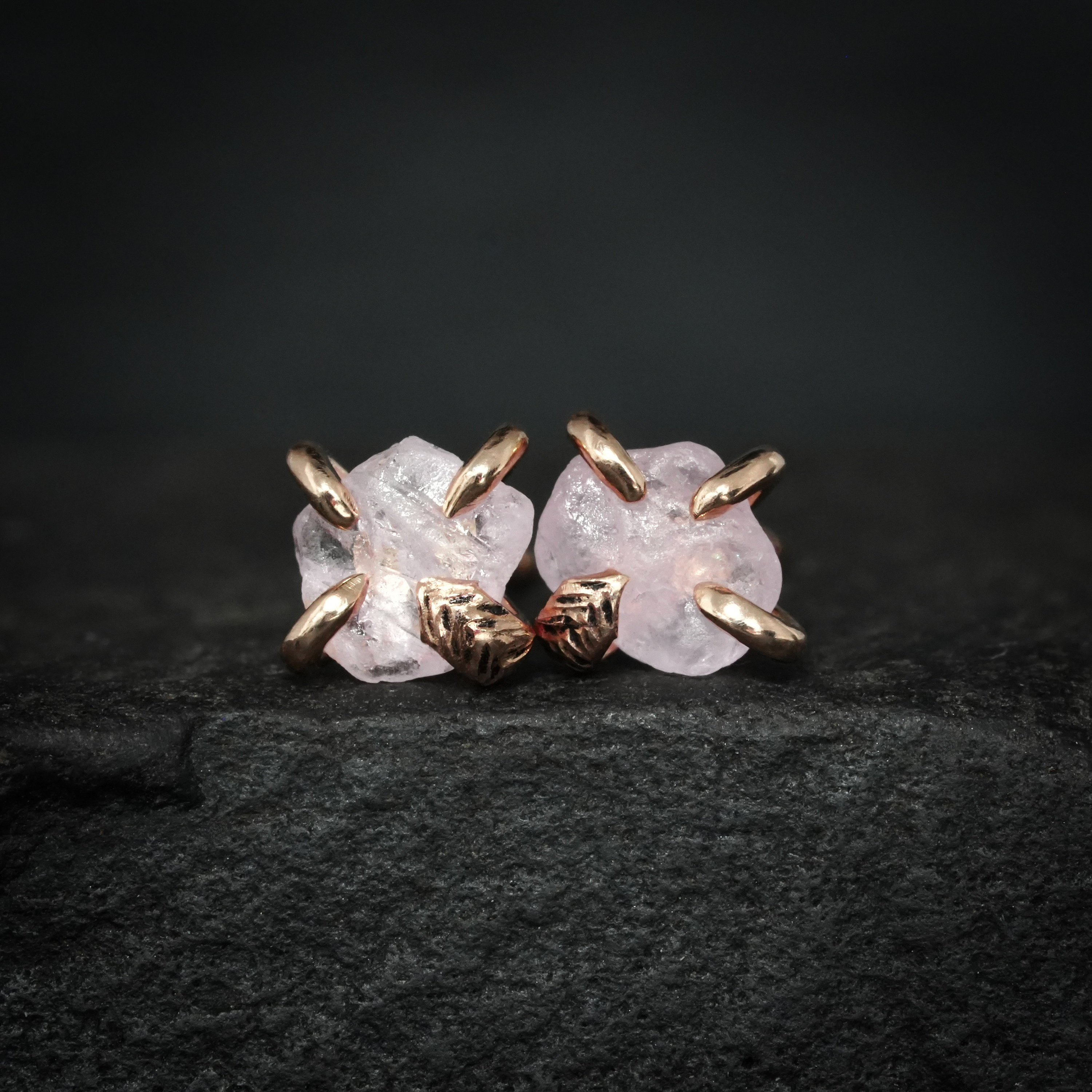 Raw Light Pink Sapphire Stud Earrings. Pink Sapphire Studs. Pink Sapphire Stud Earrings. Raw Sapphire Earrings. Unique Pink Bridal Earrings.