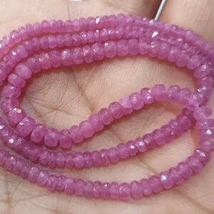 13 Inches Strand, Natural Pink Sapphire Faceted Rondelles, Size 3-4mm Approx