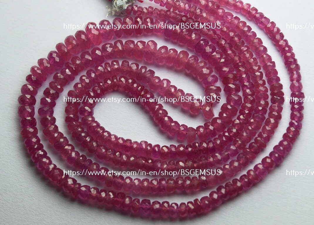 7 Inches Strand,natural Pink Sapphire Faceted Rondelles,size 3.5-4.5mm Approx 1100