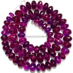 AAAA+ Dark BURGUNDY SAPPHIRE Beads Rubellite Color Sapphire Faceted Rondelle Beads Pink Sapphire Rondelle 8-12mm Faceted Sapphire Wholesale