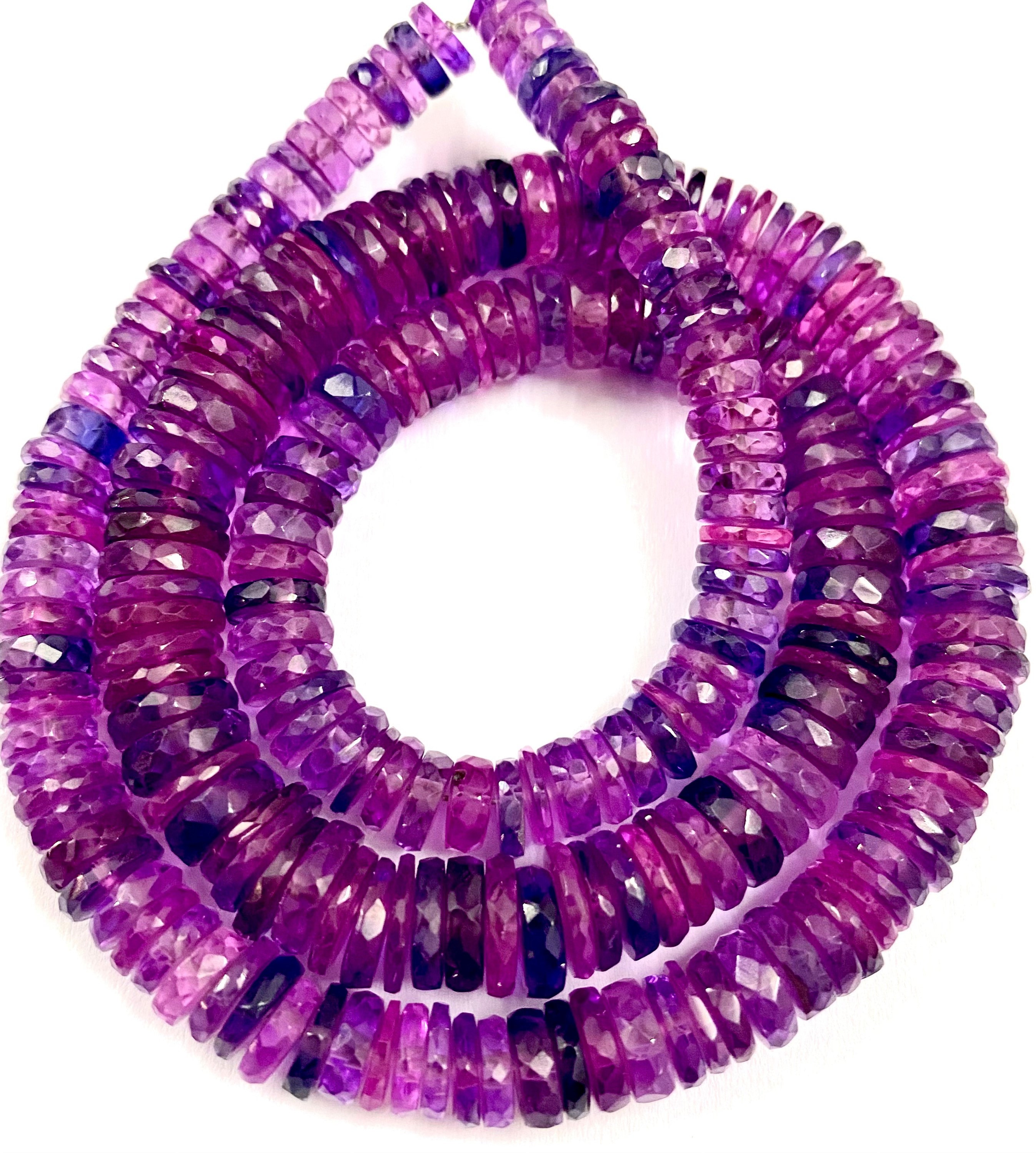 Aaaa++ Quality Mix Pink Purple Sapphire Gemstone Beads Pinkish Purple Sapphire Faceted Tyre Beads Sparkling Disco Pink Sapphire Jewelry Bead