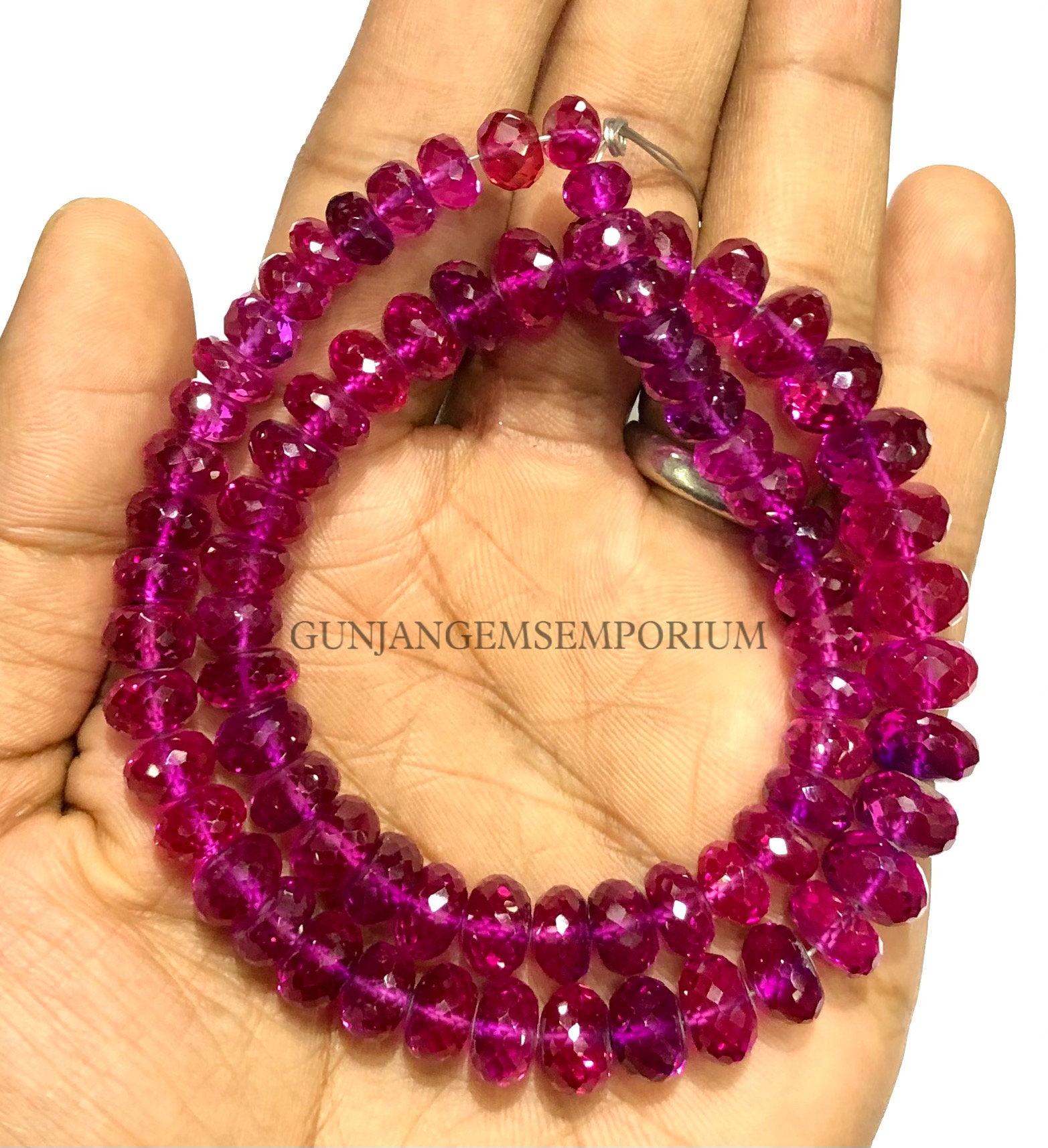 Aaaa+ Quality~~pink Rubellite Sapphire Faceted Rondelle Beads Rare Pink Sapphire Beads Beautiful Faceted Sapphire Rondelle Sapphire Gemstone