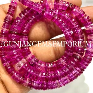 AAAA++ RARE~~Vibrant Pink Sapphire Tyre Sapphire Faceted Tyre Beads Sapphire Gemstone Beads Pink Sapphire Faceted Beads Pink Sapphire Beads