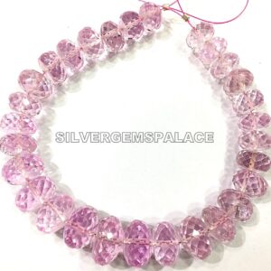 AAAA+ Pink Sapphire Faceted Rondelle Beads,Large Rondelle Beads,Jewelry Making Beads,Charming Sapphire Beads 10-12.MM Rondelle Beads,6 Inch.