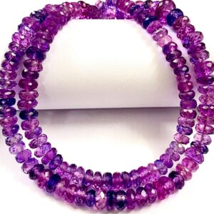 Bio Pinkish Purple Sapphire Gemstone Beads Purple Pink Sapphire Faceted Rondelle Beads 5-7mm Mix Pink Sapphire Beads Wholesale Gems Jewelry