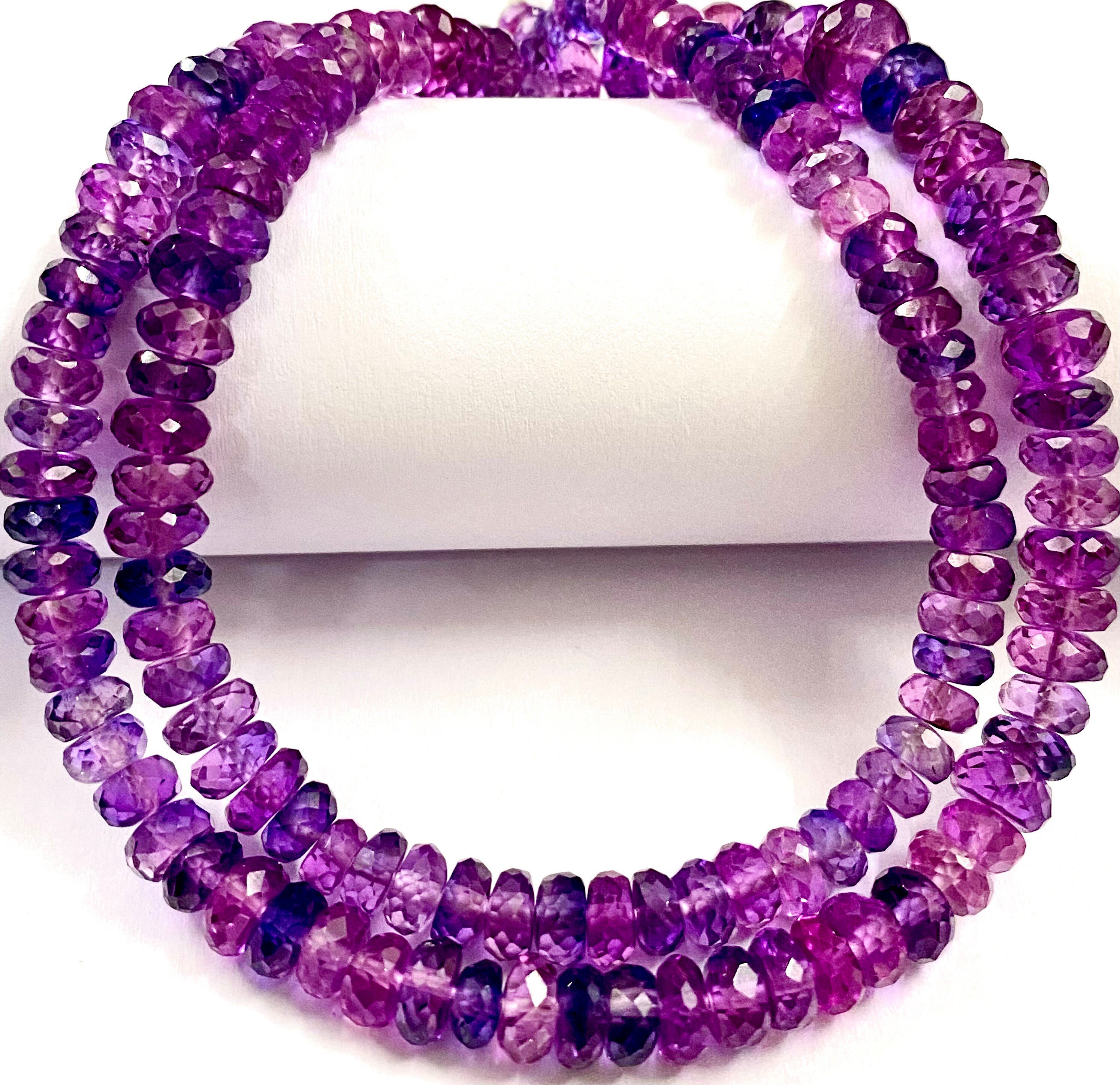 Bio Pinkish Purple Sapphire Gemstone Beads Purple Pink Sapphire Faceted Rondelle Beads 5-7mm Mix Pink Sapphire Beads Wholesale Gems Jewelry