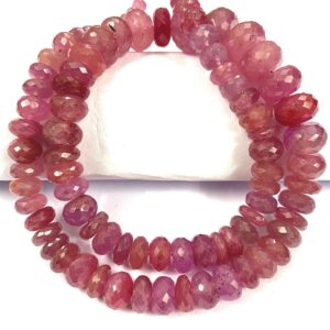 Extremely Beautiful~AAA++ Pink Sapphire Gemstone Beads Natural Pink Sapphire Faceted Rondelle Beads Pink Sapphire Rondelles Wholesale Beads