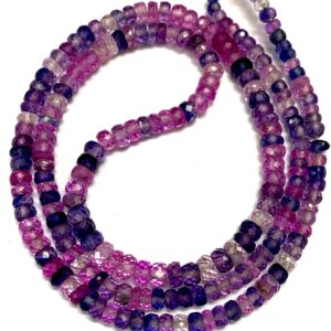 Extremely Beautiful~AAA+ Purple-Pink Sapphire Beads 4-6mm Pinkish-Purple Sapphire Faceted Rondelle Beads Pink Sapphire Faceted Gemstone Bead