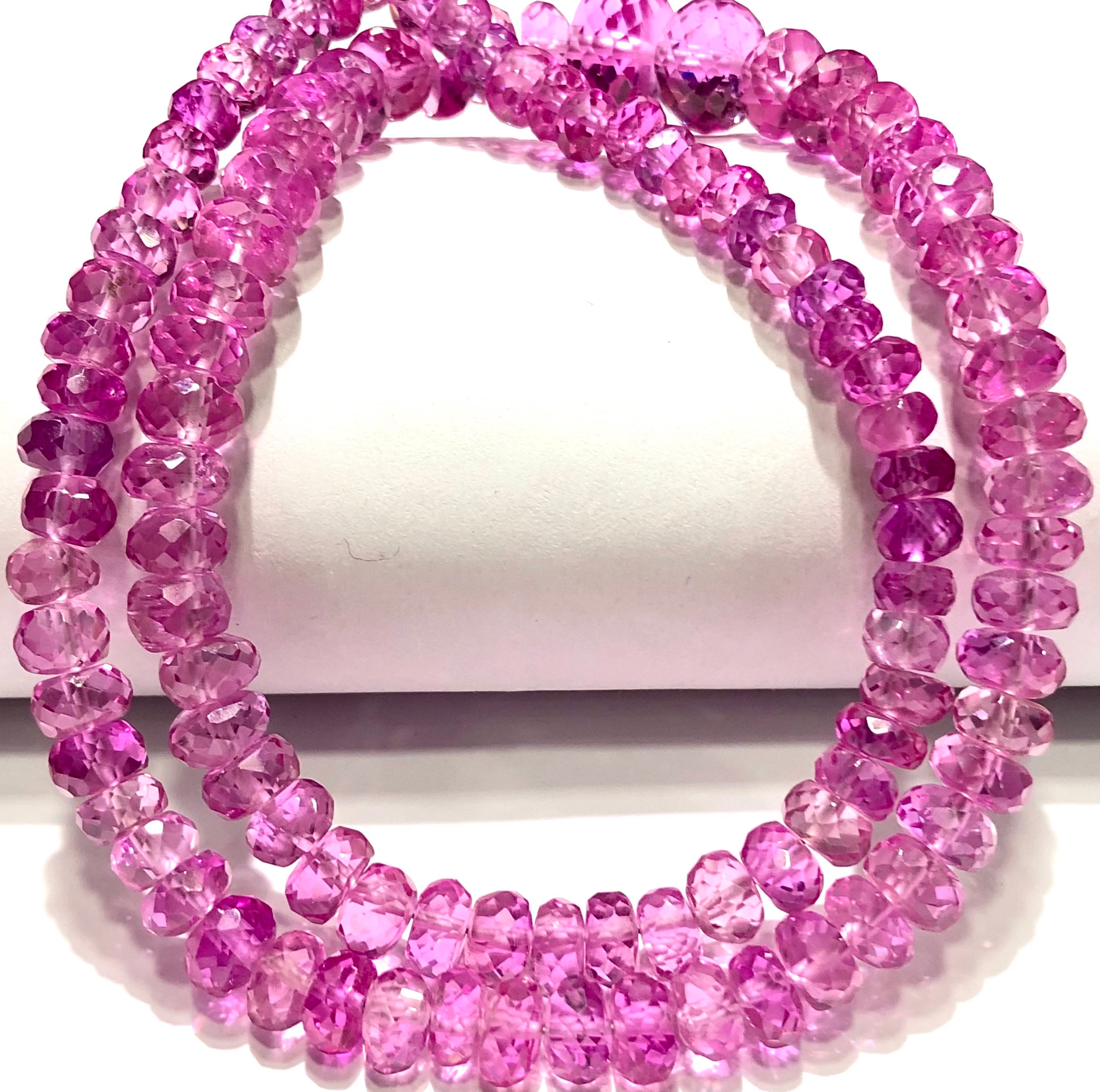 Extremely Gorgeous~~aaa++ Baby Pink Sapphire Faceted Rondelle Beads Sparkling Pink Sapphire Faceted Beads Sapphire Rondelle Gemstone Beads