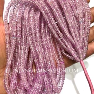 Extremely Rare~~AAA+ Pink Sapphire Faceted Rondelle Beads Light Pink Sapphire Rondelles Faceted Sapphire Gemstone Beads 4-6mm Sapphire Beads