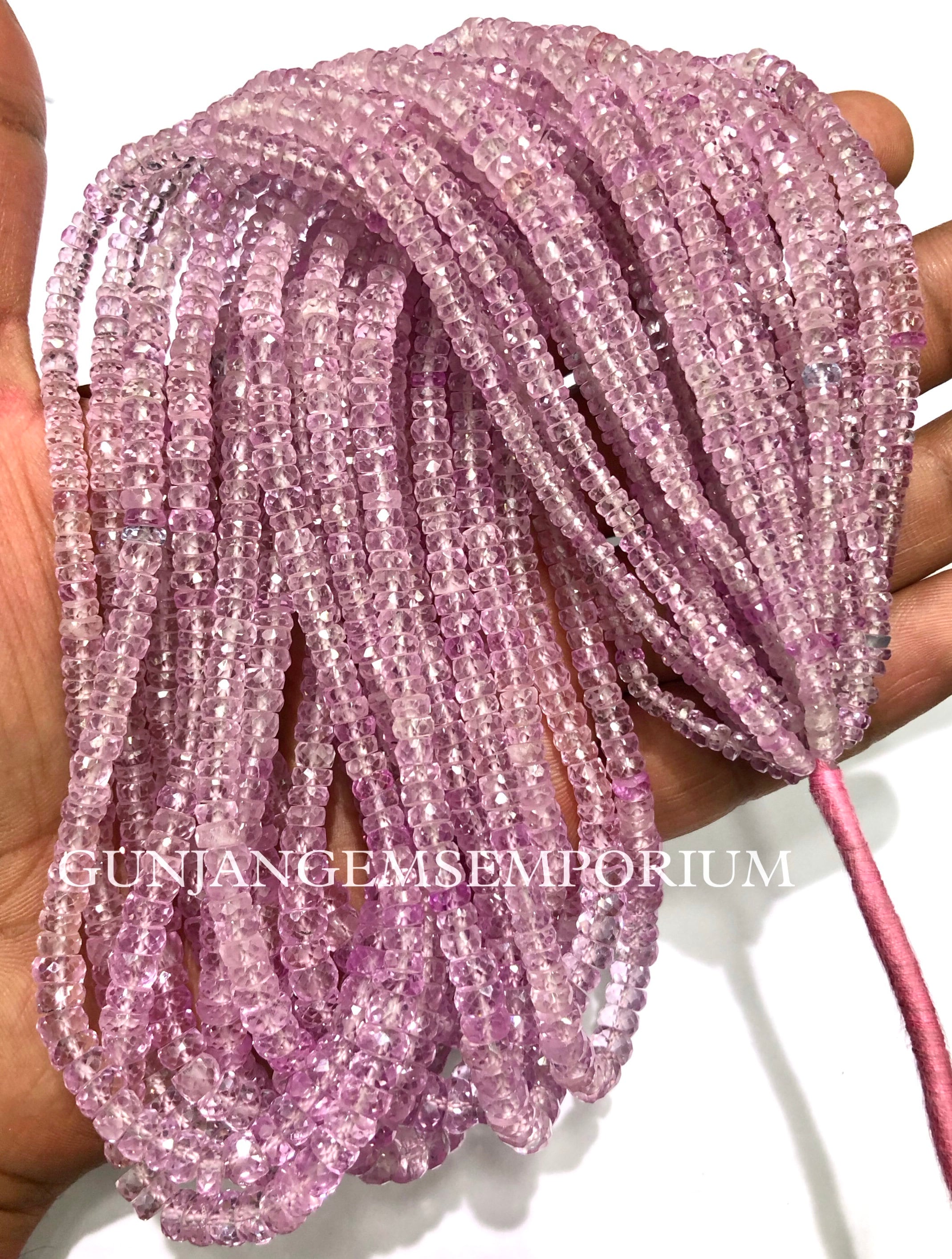 Extremely Rare~~aaa+ Pink Sapphire Faceted Rondelle Beads Light Pink Sapphire Rondelles Faceted Sapphire Gemstone Beads 4-6mm Sapphire Beads