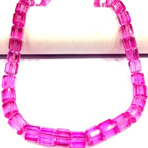 Extremely Rare~~Pink Sapphire Faceted Nuggets Beads Sapphire Long Tube Beads Beads SPECTACULAR Pink Sapphire Gemstone Beads Jewelry Making.