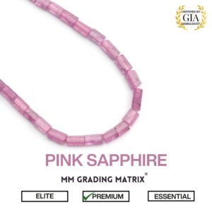 Pink Sapphire Gemstone Beads, 3.5x5.5 mm to 4.5x9 mm, Sapphire Faceted Cylinder Shape Beads, Natural Sapphire Beads For Jewelry Making
