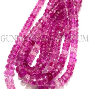 Great AAAA+ QUALITY~~Pink Sapphire Faceted Rondelle Beads Disco Pink Sapphire Rondelle Faceted Beads 4-5mm Sapphire Beads Sapphire Gemstone