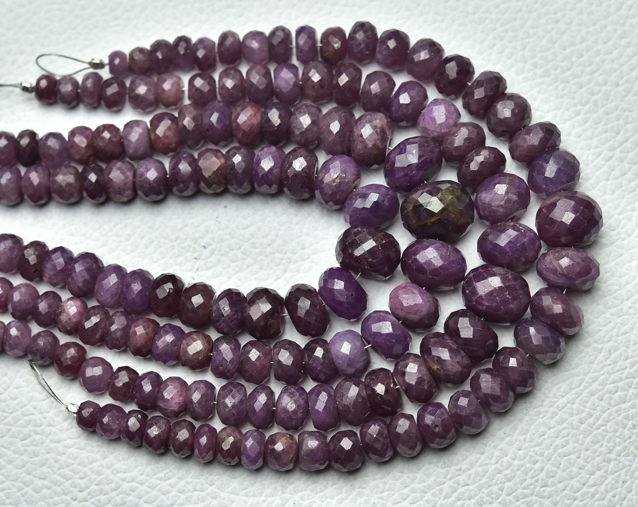 Natural Pink Sapphire Rondelle Beads 5mm To 10.5mm Faceted Rondelles Gemstone Beads Pink Sapphire Beads Jewelry Beads 7 Inches Strand No6300