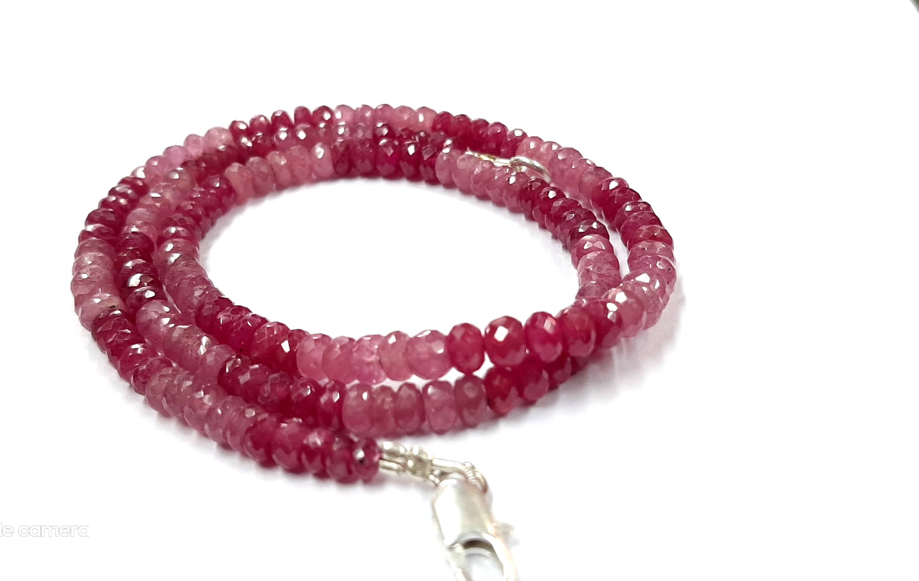 Natural Pink Sapphire Shaded Faceted Rondelle Beads 5-5.5mm Pink Sapphire Gemstone Sapphire String 18 Inch Strand Sapphire Rondelle Shape Natural Pink Sapphire Shaded Faceted Rondelle Beads 5-5.5mm Pink Sapphire Gemstone Sapphire String 18 Inch Strand Sapphire Rondelle Shape