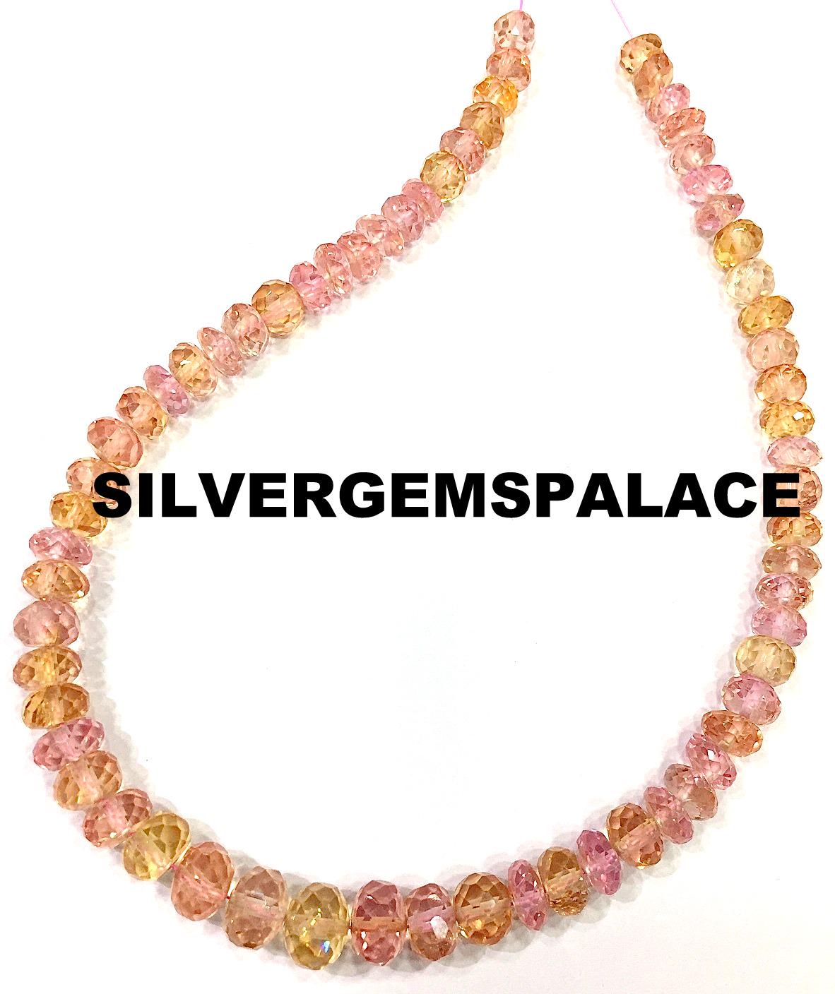Padparadscha Pink Sapphire Faceted Rondelle Beads Pink Grapefruit Sapphire Gemstone Beads 6/7mm Rondelle Beads Jewelry Making Beads 10” Padparadscha Pink Sapphire Faceted Rondelle Beads Pink Grapefruit Sapphire Gemstone Beads 6/7mm Rondelle Beads Jewelry Making Beads 10”