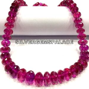 RAREST~AAAA+ Pinkish Purple Sapphire Faceted Rondelle Beads Sparkly Pink Sapphire Gemstone Beads Gorgeous Sapphire Beads String 18”