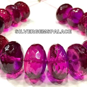RAREST~AAAA+ Purple Pink Sapphire Faceted Rondelle Beads Sparkling Gemstone Beads Large Sapphire Rondelle Beads String Jewelry Making Beads.