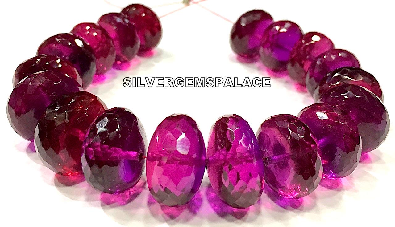 Rarest~purple Pink Sapphire Faceted Rondelle Beads 8/9mm Sparkling Gemstone Beads Large Sapphire Rondelle Beads String Jewelry Making Beads.