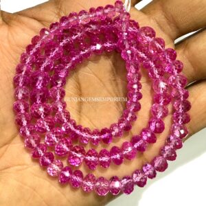 Super Sparkly~~AAA+ QUALITY Baby Pink Sapphire Faceted Rondelle Beads Faceted Pink Sapphire Rondelles 6-8mm Sapphire Beads Sapphire Gemstone