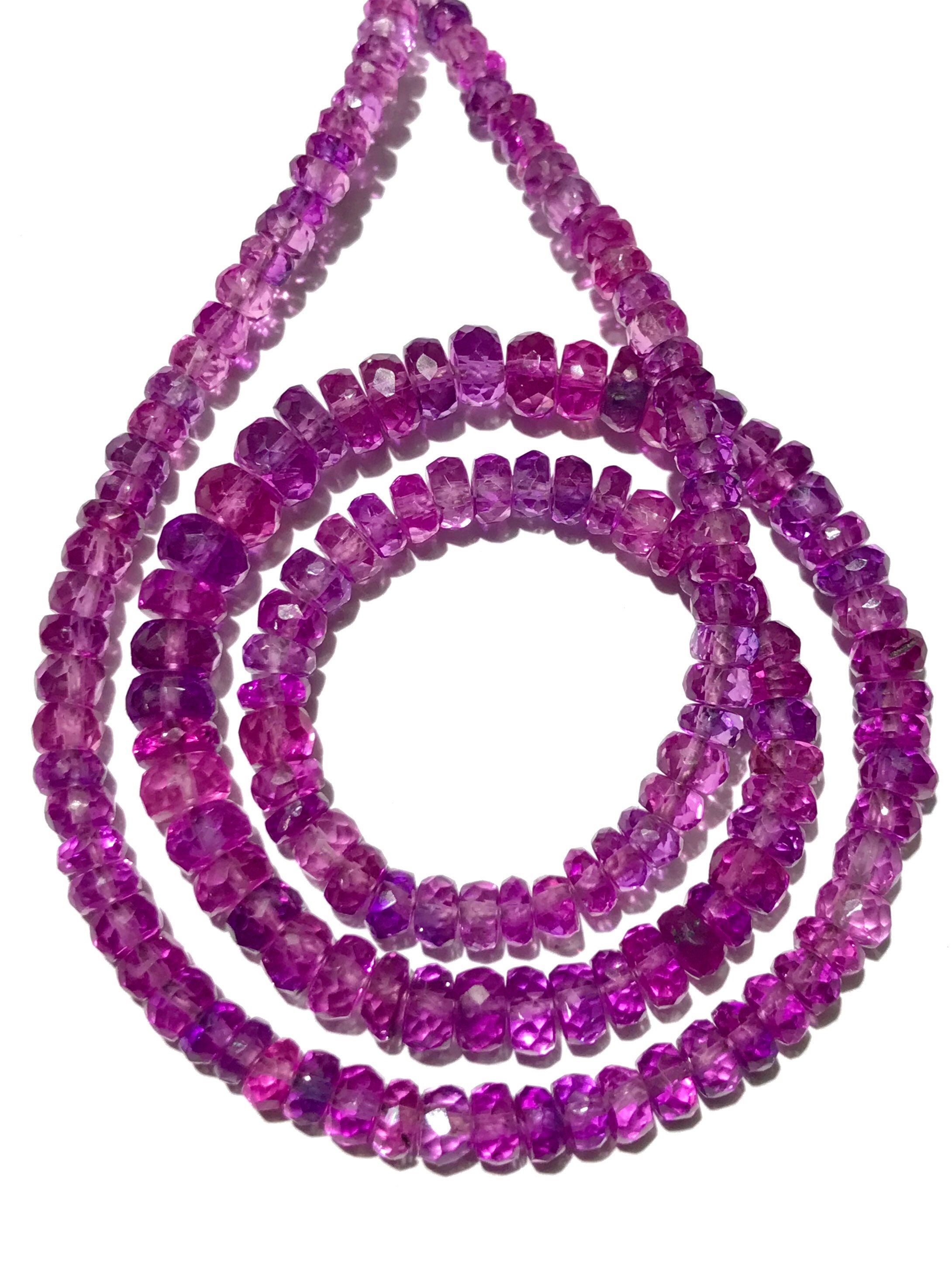 Very Rare Aaa+ Pinkish~purple Sapphire Faceted Beads 4mm-6mm Pinkish~purple Sapphire Faceted Rondelle Beads 18” Pink Sapphire Gemstone Beads Very Rare Aaa+ Pinkish~purple Sapphire Faceted Beads 4mm-6mm Pinkish~purple Sapphire Faceted Rondelle Beads 18” Pink Sapphire Gemstone Beads