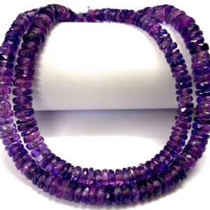 Very Rare AAA++ Pinkish~Purple Sapphire Tyre Shape Beads 5mm-8mm Pinkish~Purple Sapphire Faceted Tyre Beads 18” Pink Sapphire Gemstone Beads