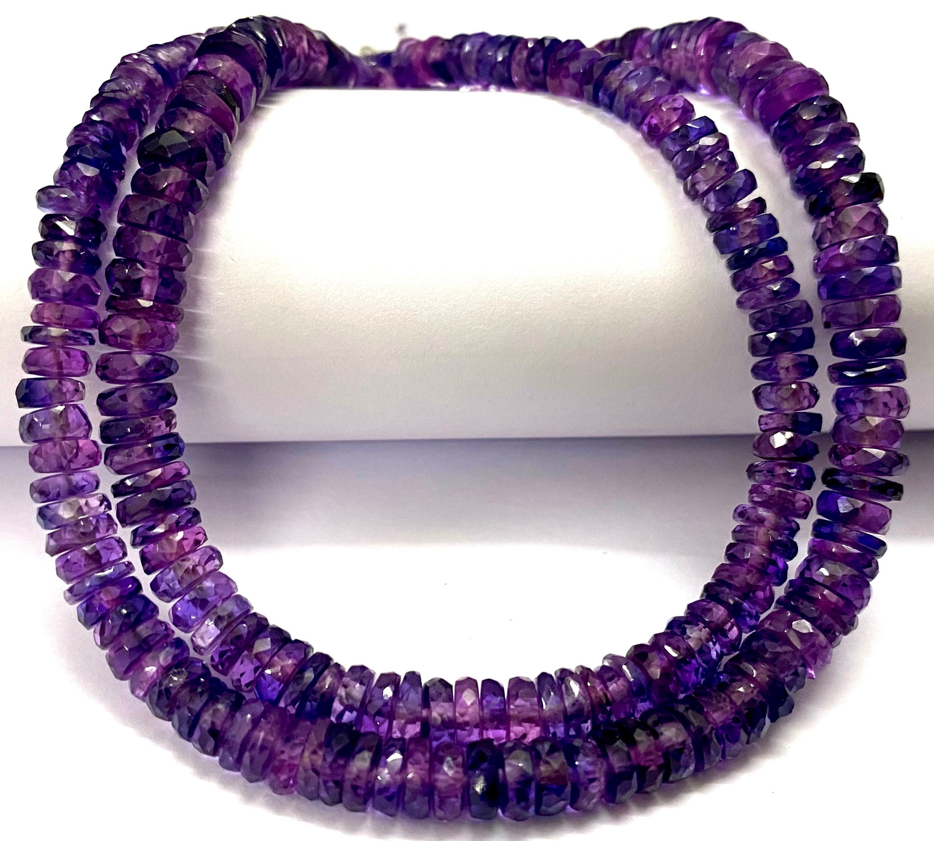 Very Rare Aaa++ Pinkish~purple Sapphire Tyre Shape Beads 5mm-8mm Pinkish~purple Sapphire Faceted Tyre Beads 18” Pink Sapphire Gemstone Beads
