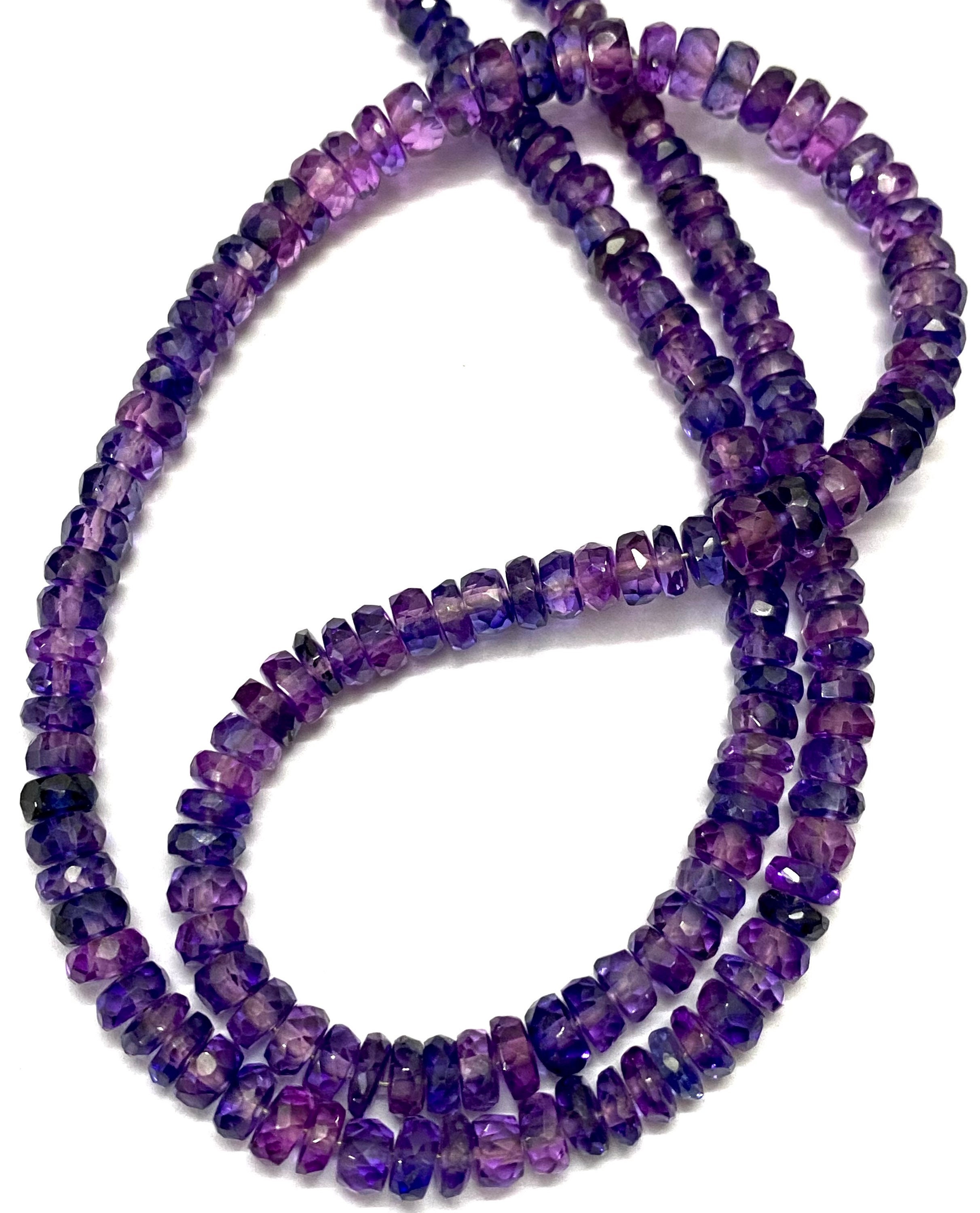 Very Rare Aaa+ Pinkish~purple Sapphire Faceted Beads 4mm-6mm Pinkish~purple Sapphire Faceted Rondelle Beads 18” Pink Sapphire Gemstone Beads