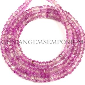AAA+ Baby Pink Sapphire Gemstone Beads 4-5 Light Pink Sapphire Faceted Rondelle Beads 18” Beautiful Pink Sapphire Necklace Sapphire Jewel AAA+ Baby Pink Sapphire Gemstone Beads 4-5 Light Pink Sapphire Faceted Rondelle Beads 18” Beautiful Pink Sapphire Necklace Sapphire Jewel