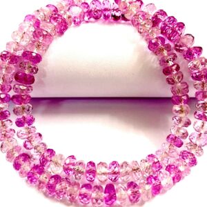 AAA++ Disco Pink Sapphire Faceted Rondelle Beads 7-10mm Pink Sapphire Gemstone Beads 17” Beaded Necklace Pink Sapphire Faceted Bead Jewelry AAA++ Disco Pink Sapphire Faceted Rondelle Beads 7-10mm Pink Sapphire Gemstone Beads 17” Beaded Necklace Pink Sapphire Faceted Bead Jewelry