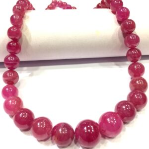 AAA+ Extremely Beautiful~Natural Pink Sapphire Beads Necklace Smooth Polished Round Beads Necklace Genuine Pink Sapphire Gemstone Beads. AAA+ Extremely Beautiful~Natural Pink Sapphire Beads Necklace Smooth Polished Round Beads Necklace Genuine Pink Sapphire Gemstone Beads.