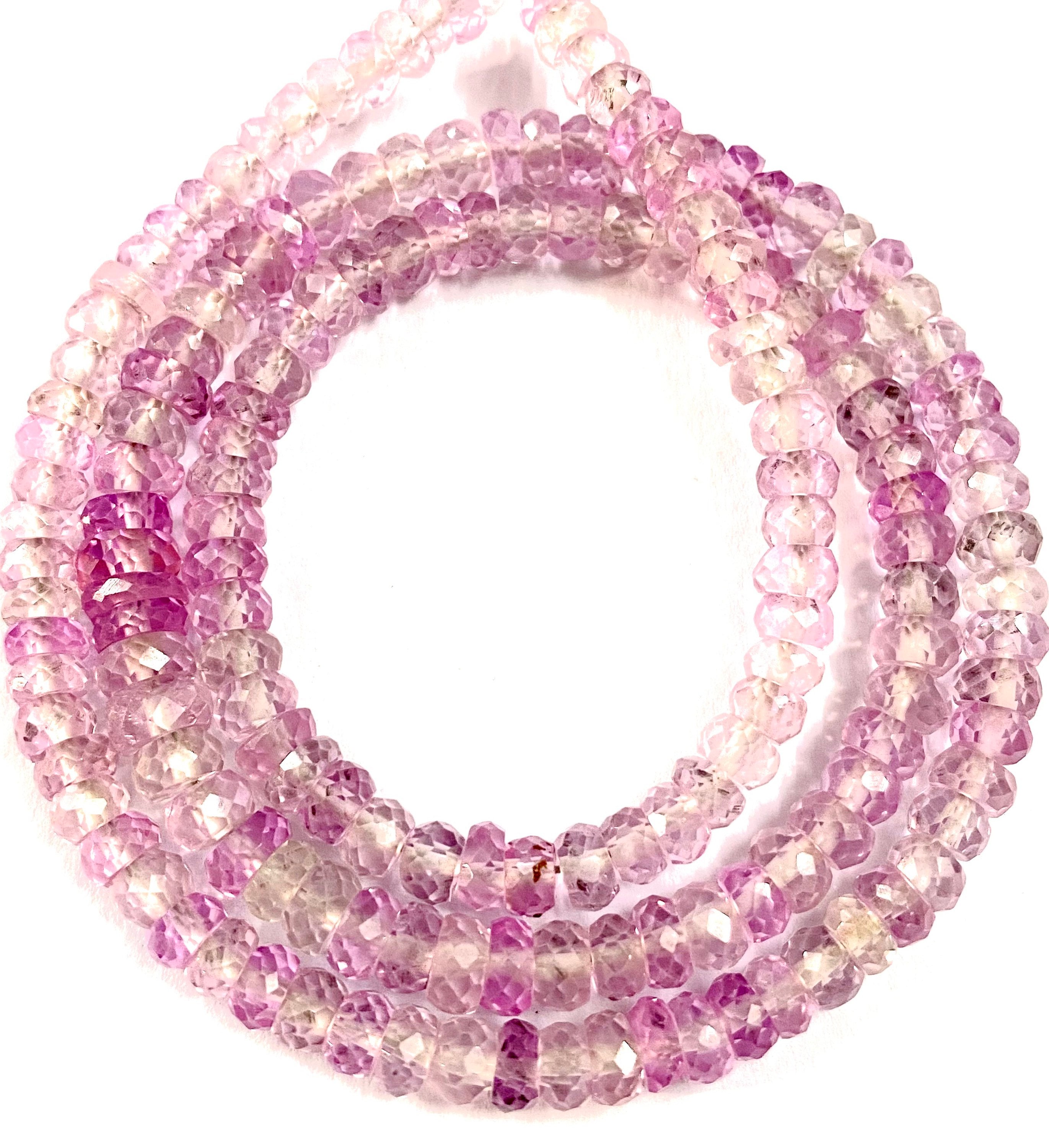 Aaa+ Light Shade Pink Sapphire Gemstone Beads 5-6mm Pink Sapphire Faceted Rondelle Beads 18” Beautiful Pink Sapphire Necklace Sapphire Jewel