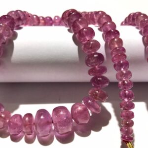 AAA+ Natural Pink Sapphire Smooth Rondelle Beads Beautiful Pink Sapphire 5mm-10mm Rondelle Beads Pink Sapphire Smooth Beads 16 Inch Necklace AAA+ Natural Pink Sapphire Smooth Rondelle Beads Beautiful Pink Sapphire 5mm-10mm Rondelle Beads Pink Sapphire Smooth Beads 16 Inch Necklace