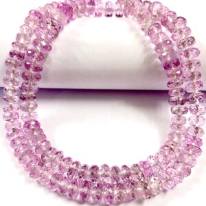 AAA+ Quality Light Pink Sapphire Gemstone Beads 7-9mm Pink Sapphire Faceted Rondelle Beads Beautiful Pink Sapphire Necklace Sapphire Jewelry