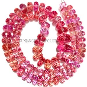 AAAA++ Beauty Pink Padparadscha Sapphire Beads Rare Peachish Pink Sapphire Faceted Beads Sapphire Gemstone Rondelle Beads 18” Necklace AAAA++ Beauty Pink Padparadscha Sapphire Beads Rare Peachish Pink Sapphire Faceted Beads Sapphire Gemstone Rondelle Beads 18” Necklace