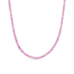 Pink Sapphire Necklace | AAAA+ pink sapphire necklace, [ENPM1515] Pink Sapphire beaded necklace | faceted sapphire, pink sapphire