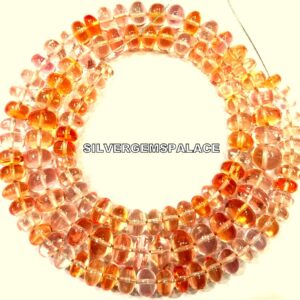 AAAA+ Extremely Beautiful~Padparadscha Sapphire Smooth Rondelle Beads Peachy Pink Sapphire Gemstone Beads Sparkle Sapphire Beads Necklace. AAAA+ Extremely Beautiful~Padparadscha Sapphire Smooth Rondelle Beads Peachy Pink Sapphire Gemstone Beads Sparkle Sapphire Beads Necklace.